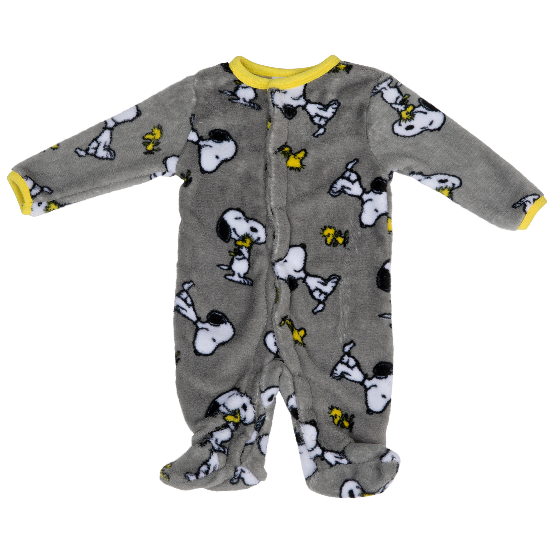 Peanuts Snoopy and Woodstock All Over Print Footed Pajamas